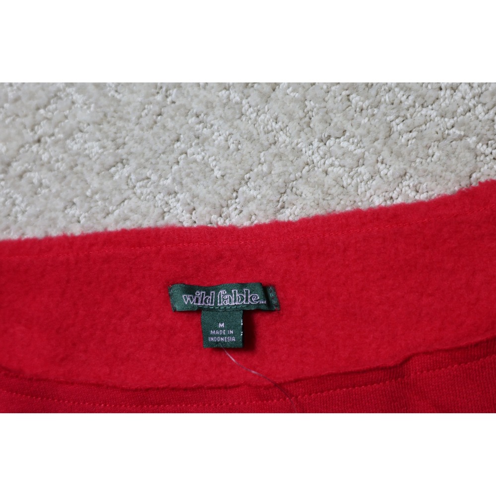 Wild Fable Red Hard Pass Heart Graphic Sweatshirt Off Shoulder Fleece Medium - Picture 6 of 7